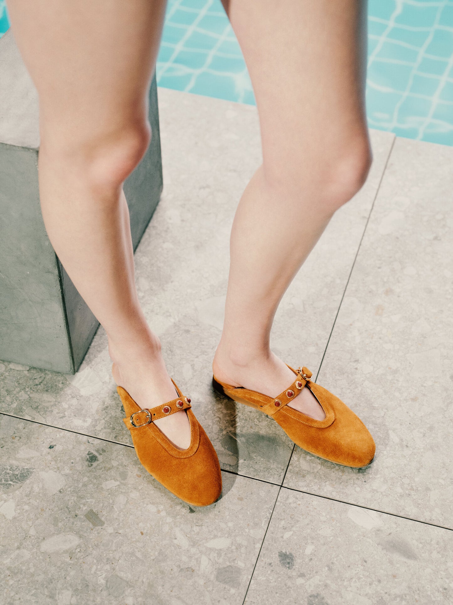 DORE | Mules Καστόρι Mary Jane Flat | Καμένο Πορτοκαλί
