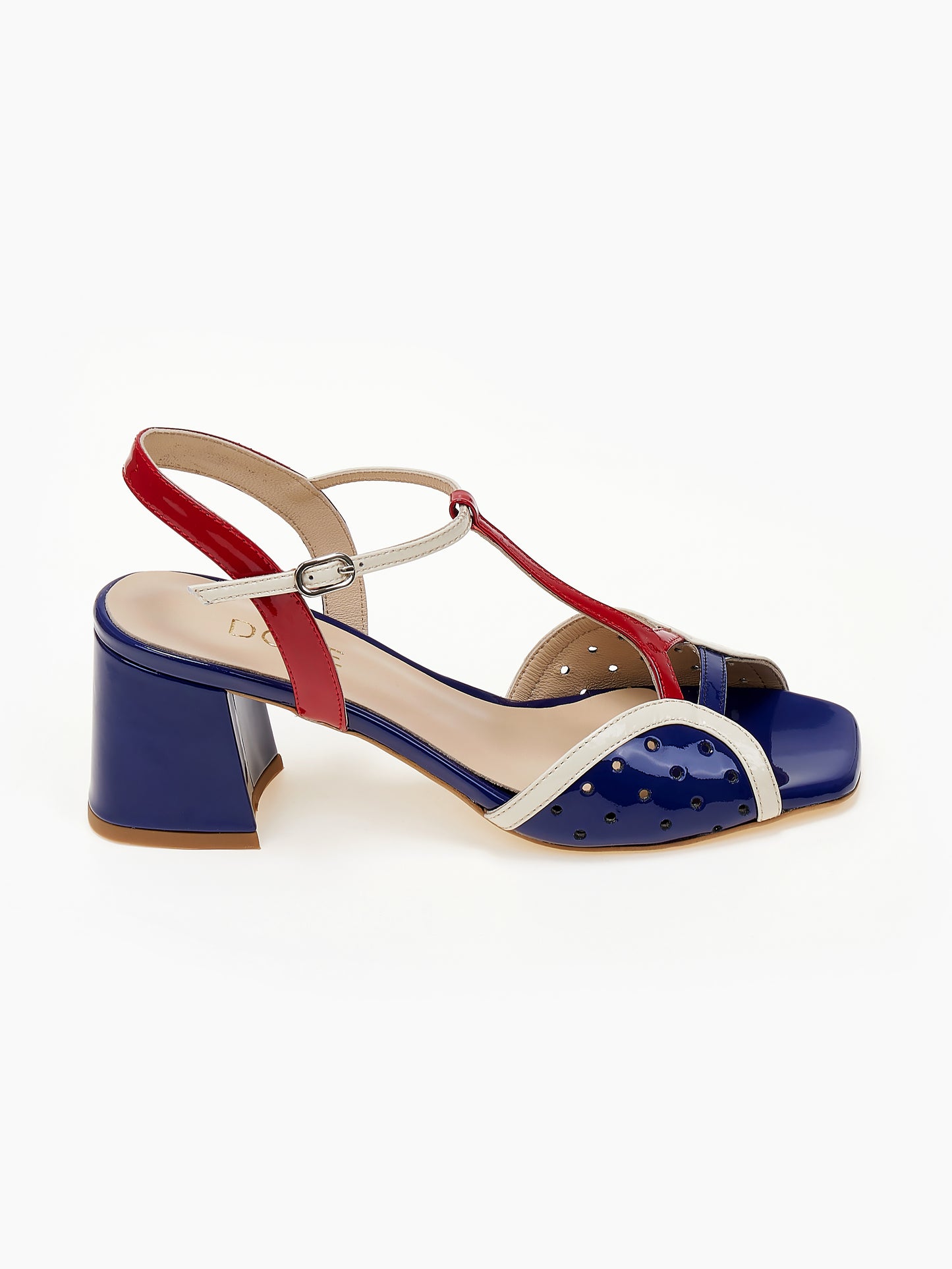 DORE | Πέδιλα Λουστρίνι Slingback | Μπλε / Κόκκινο / Λευκό