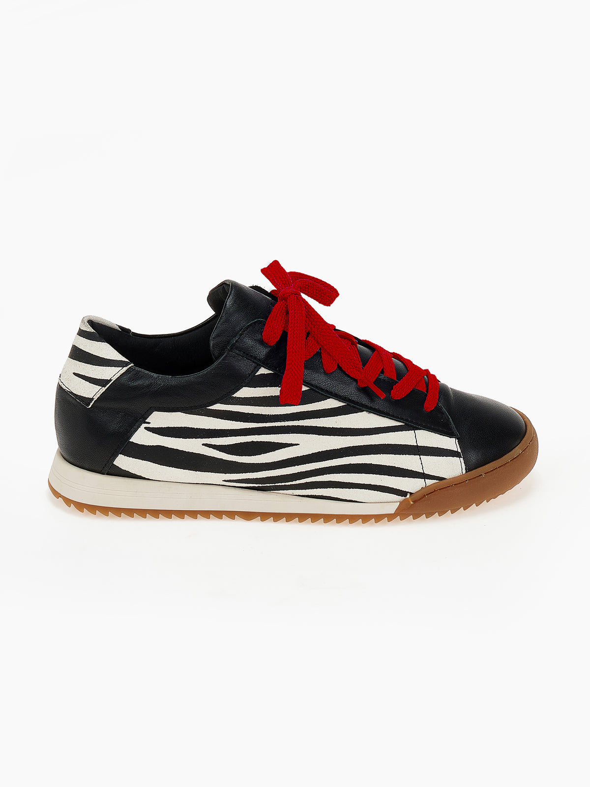 DORE | Sneakers Δέρμα Zebra Print Retro | Μαύρο / Λευκό