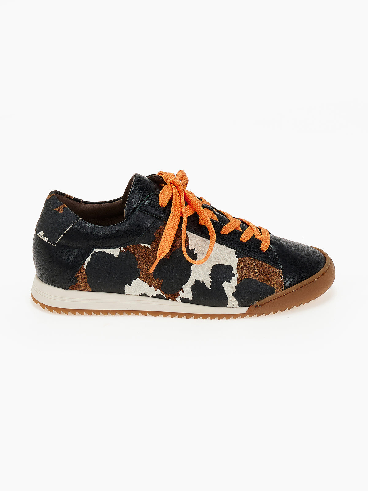 DORE | Sneakers Δέρμα Animal Print Retro | Μαύρο / Καφέ