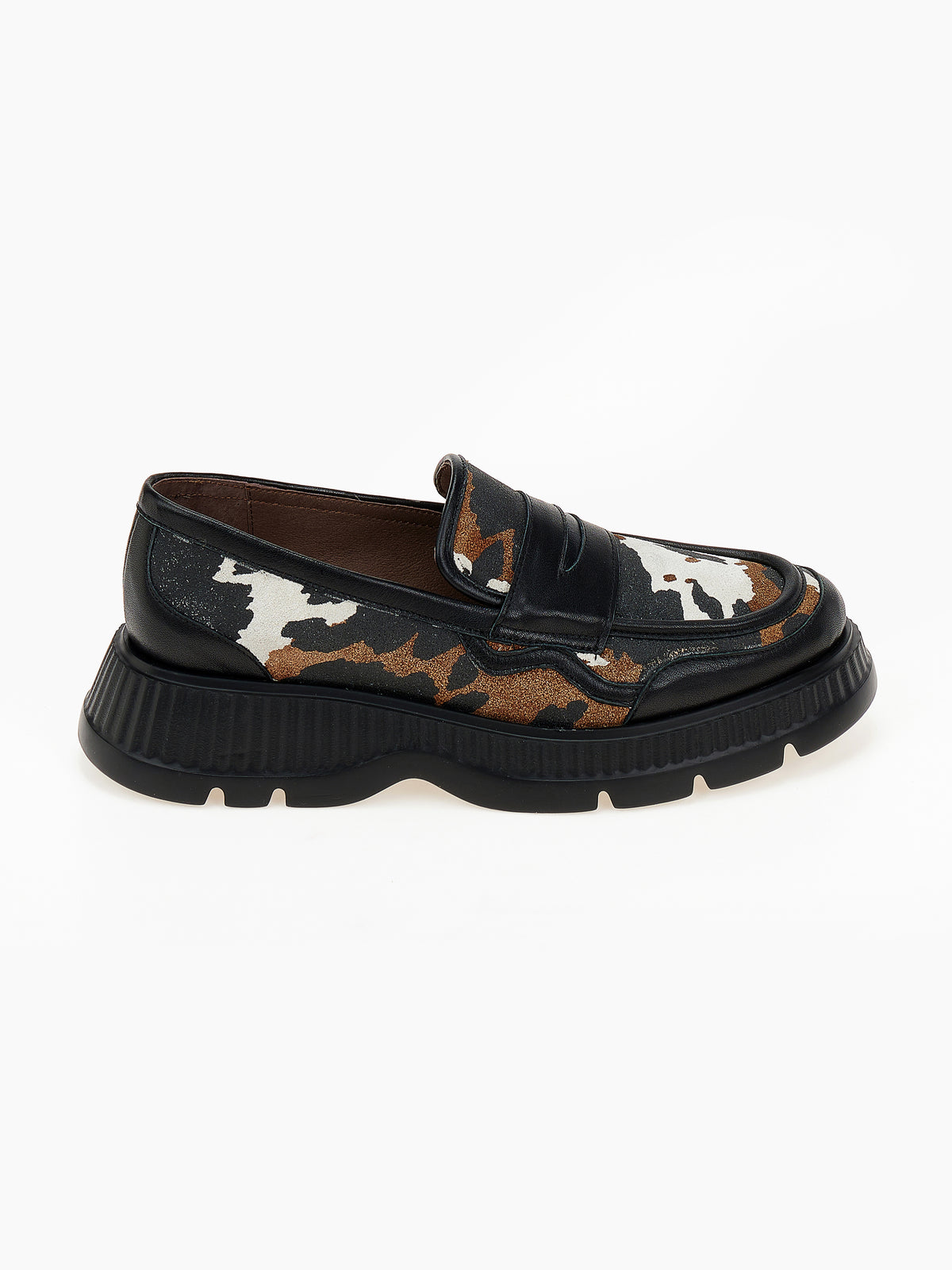 DORE | Loafers Animal Print με Τρακτερωτή Σόλα | Δερμάτινα Παπούτσια