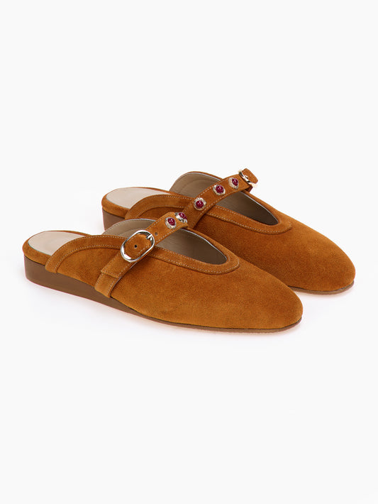 DORE | Mules Καστόρι Mary Jane Flat | Καμένο Πορτοκαλί