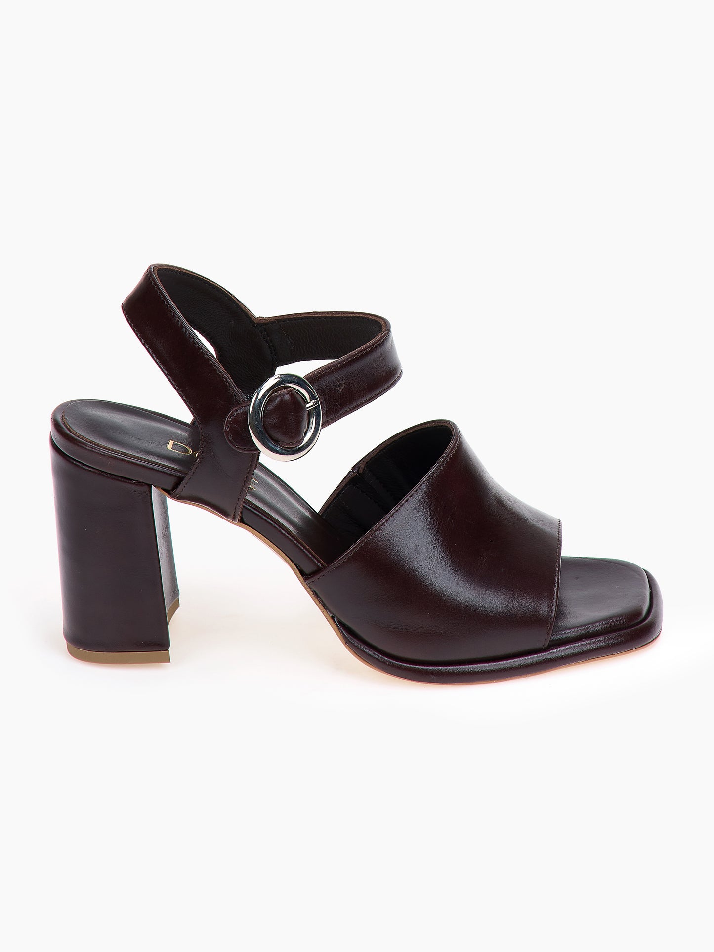 DORE | Πέδιλα Καφέ Δέρμα | Παχύ Τακούνι