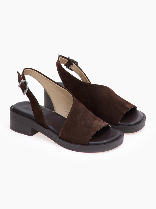 DORE | Πέδιλα Flatform Καστόρι Σοκολατί | Δερμάτινα Παπούτσια
