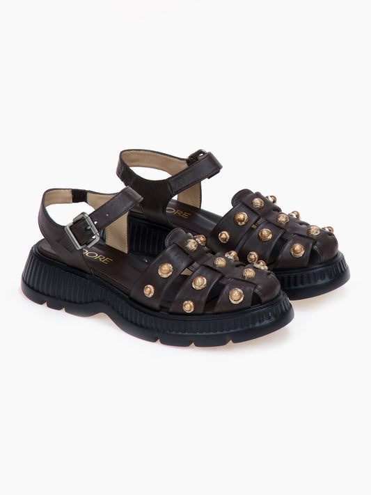 DORE | Fisherman Πέδιλα Flatform Κόκκινο | Δερμάτινα Παπούτσια