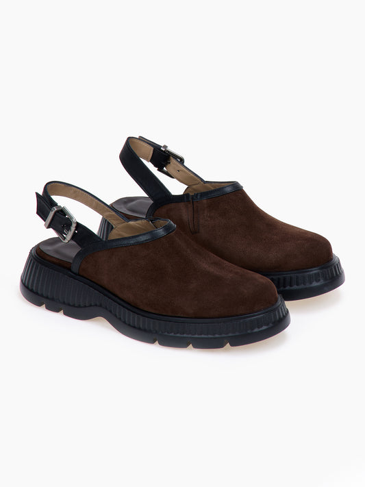 DORE | Clog Πέδιλα Flatform - Σοκολατί/Μαύρο