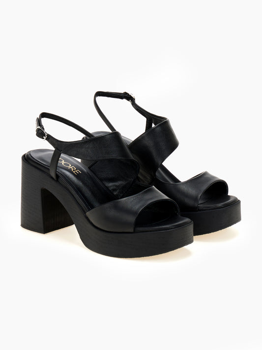 DORE | Πέδιλα Slingback Platform | Μαύρο