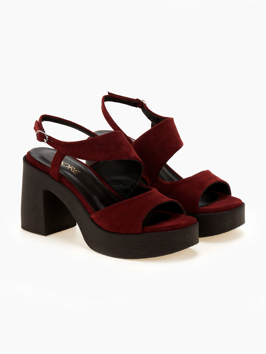 DORE | Πέδιλα Καστόρι Slingback Platform | Μπορντό