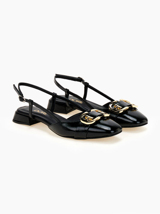 DORE | Γόβες Λουστρίνι Slingback | Μαύρο