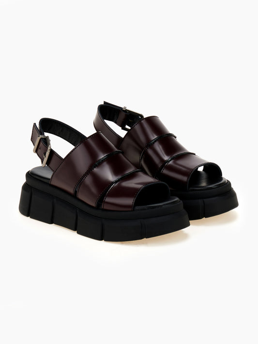 DORE | Πέδιλα Slingback Platform | Μπορντό