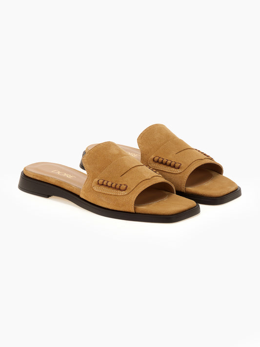 DORE | Mules Loafer Flat | Καμηλό
