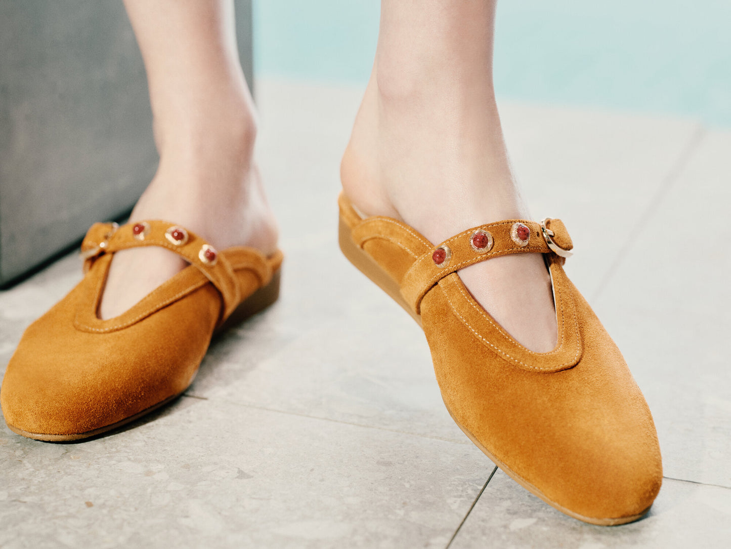DORE | Mules Καστόρι Mary Jane Flat | Καμένο Πορτοκαλί