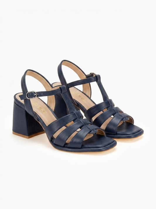 DORE | Πέδιλα Δέρμα Slingback | Μπλε Navy
