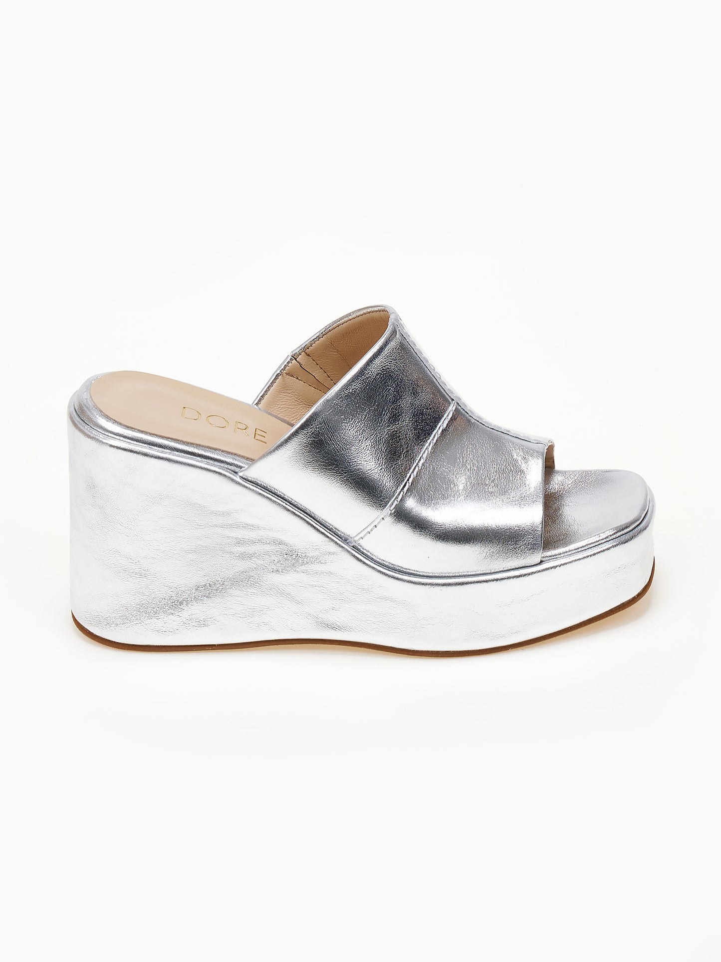 DORE | Mules Ασημί | Wedge Platform